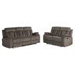 Titan Furnishings Transitional Microfiber Fabric Sofa and Loveseat in Brown