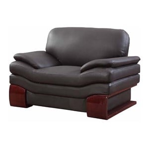 Titan Furnishings 44&quot Modern Leather Upholstered Chair in Brown