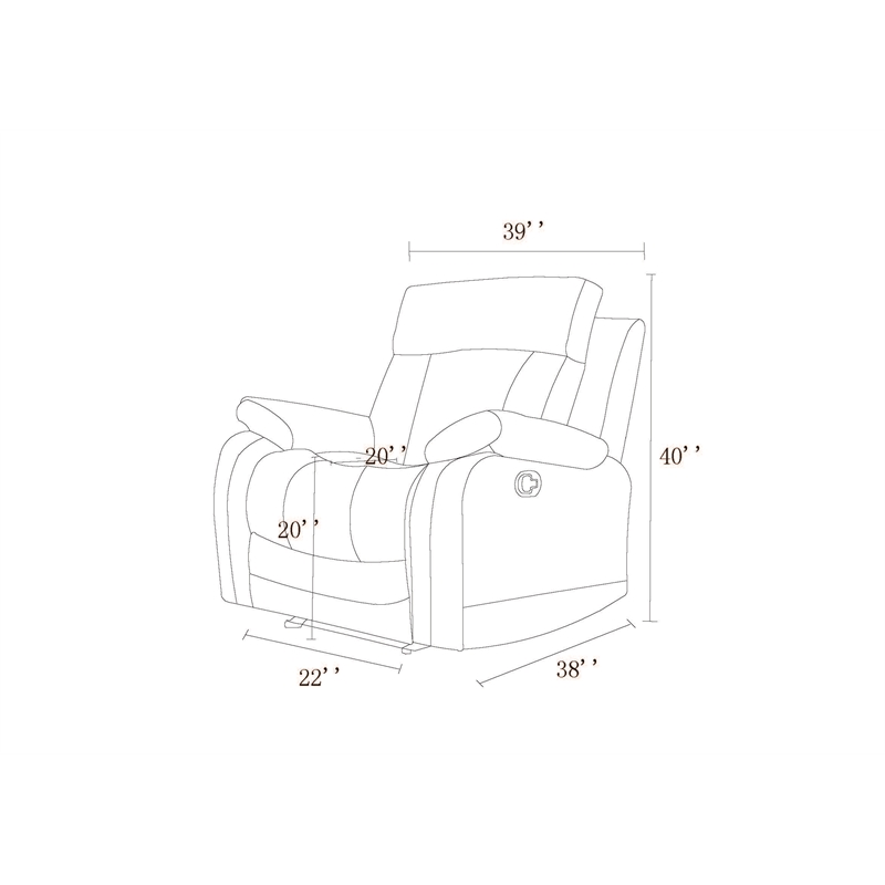 Titan Furnishings Transitional Microfiber Fabric Chair in Brown