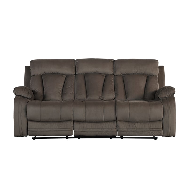 Titan Furnishings Transitional Microfiber Fabric Sofa in Brown Color