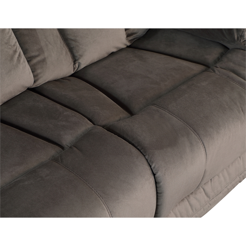 Titan Furnishings Transitional Microfiber Fabric Sofa in Brown Color