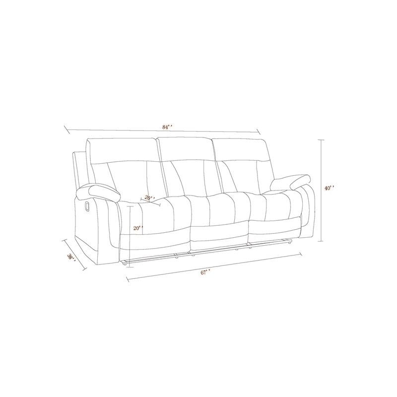 Titan Furnishings Transitional Microfiber Fabric Sofa and Loveseat in Gray