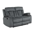 Titan Furnishings Transitional Microfiber Fabric Sofa and Loveseat in Gray