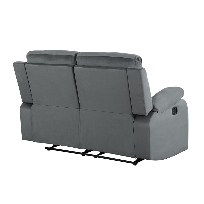 Titan Furnishings Transitional Microfiber Fabric Sofa and Loveseat in Gray