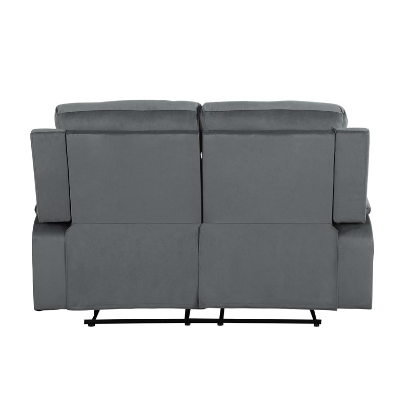Titan Furnishings Transitional Microfiber Fabric Sofa and Loveseat in Gray
