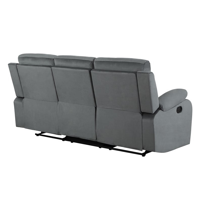 Titan Furnishings Transitional Microfiber Fabric Sofa and Loveseat in Gray