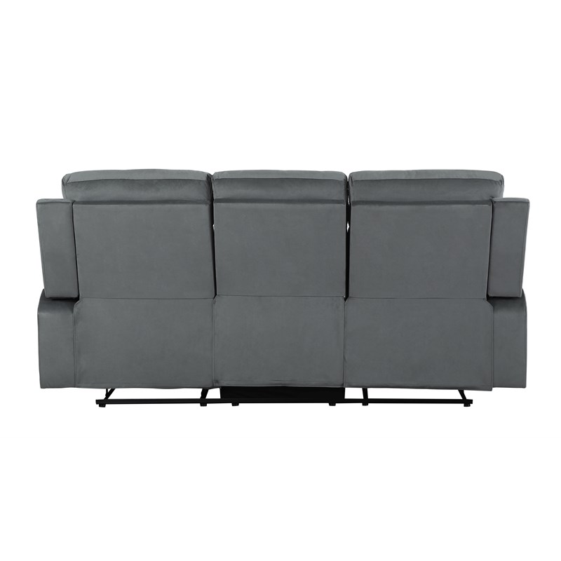 Titan Furnishings Transitional Microfiber Fabric Sofa and Loveseat in Gray