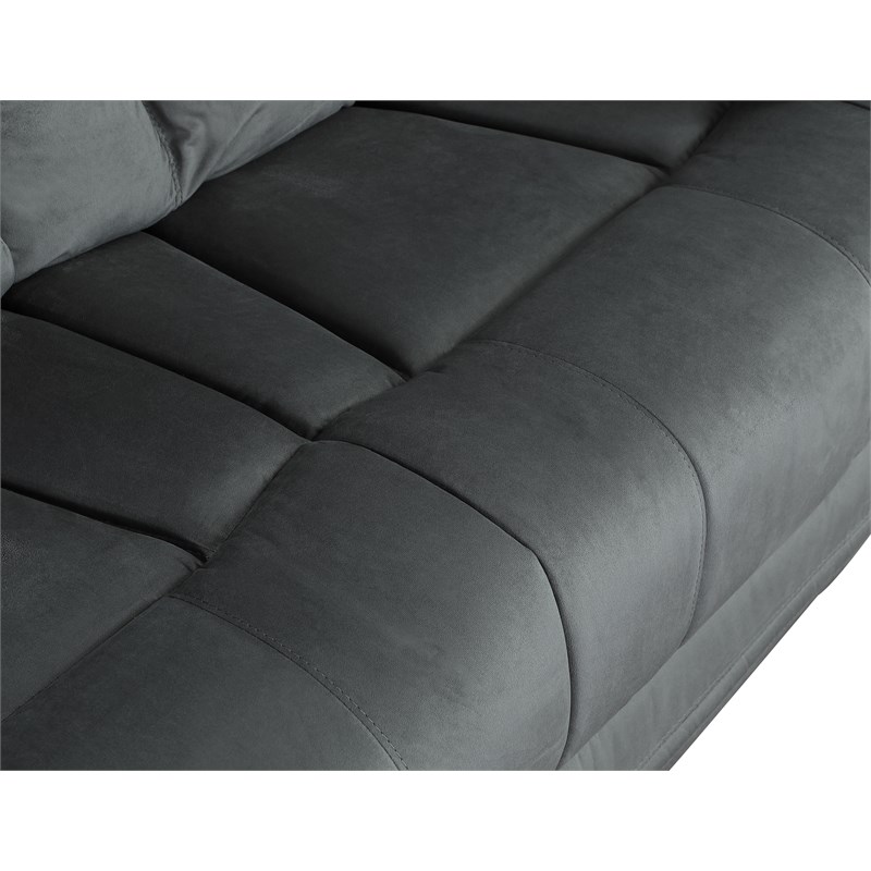 Titan Furnishings Transitional Microfiber Fabric Sofa and Loveseat in Gray
