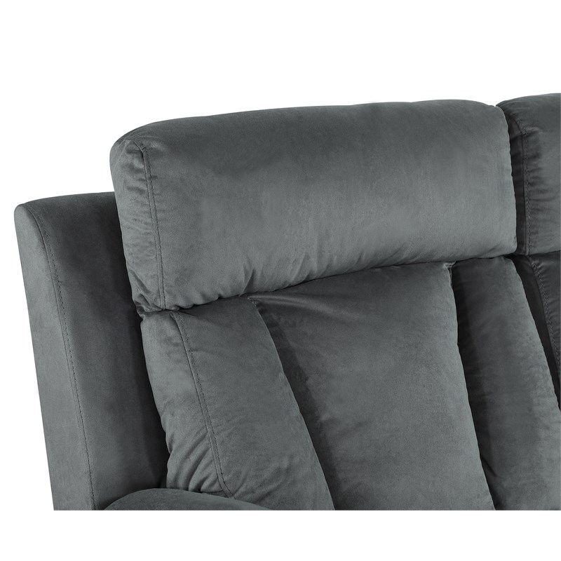 Titan Furnishings Transitional Microfiber Fabric Sofa and Loveseat in Gray