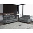Titan Furnishings Transitional Microfiber Fabric Sofa and Loveseat in Gray