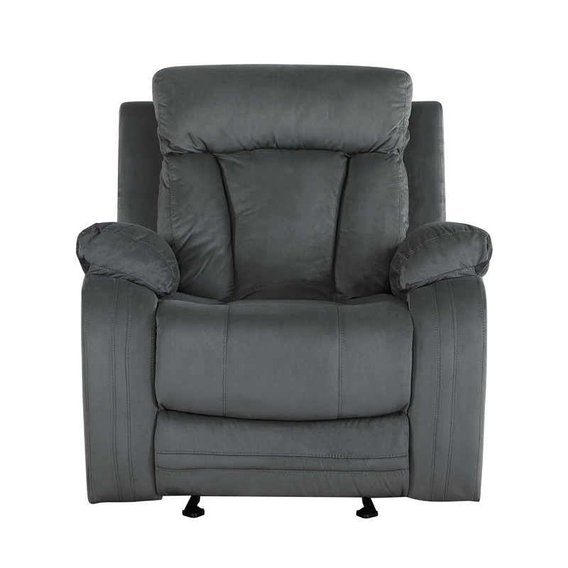 Titan Furnishings Transitional Microfiber Fabric Chair in Gray