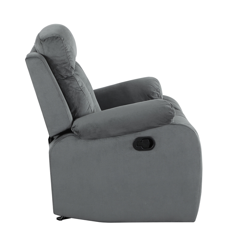 Titan Furnishings Transitional Microfiber Fabric Chair in Gray