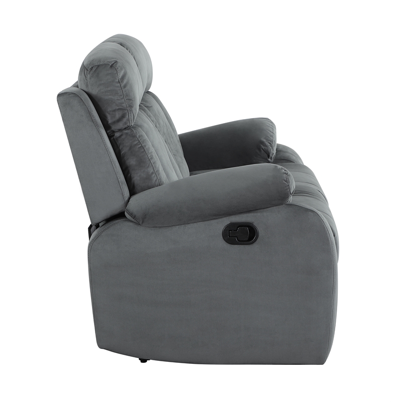 Titan Furnishings Transitional Microfiber Fabric Loveseat in Gray