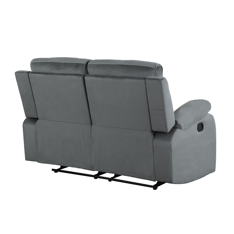 Titan Furnishings Transitional Microfiber Fabric Loveseat in Gray