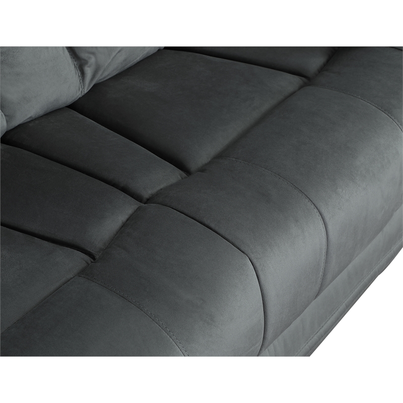 Titan Furnishings Transitional Microfiber Fabric Loveseat in Gray
