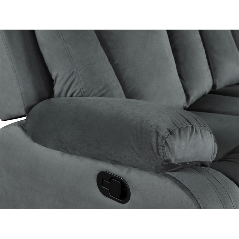 Titan Furnishings Transitional Microfiber Fabric Loveseat in Gray