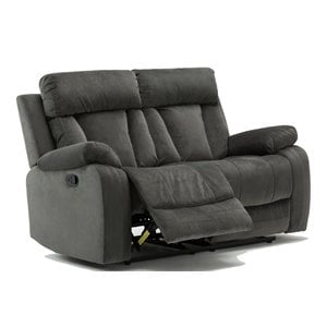 Titan Furnishings Transitional Microfiber Fabric Loveseat in Gray