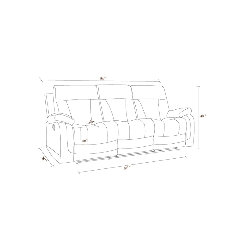 Titan Furnishings Transitional Microfiber Fabric Sofa in Gray