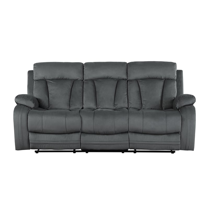 Titan Furnishings Transitional Microfiber Fabric Sofa in Gray