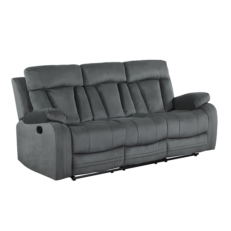 Titan Furnishings Transitional Microfiber Fabric Sofa in Gray