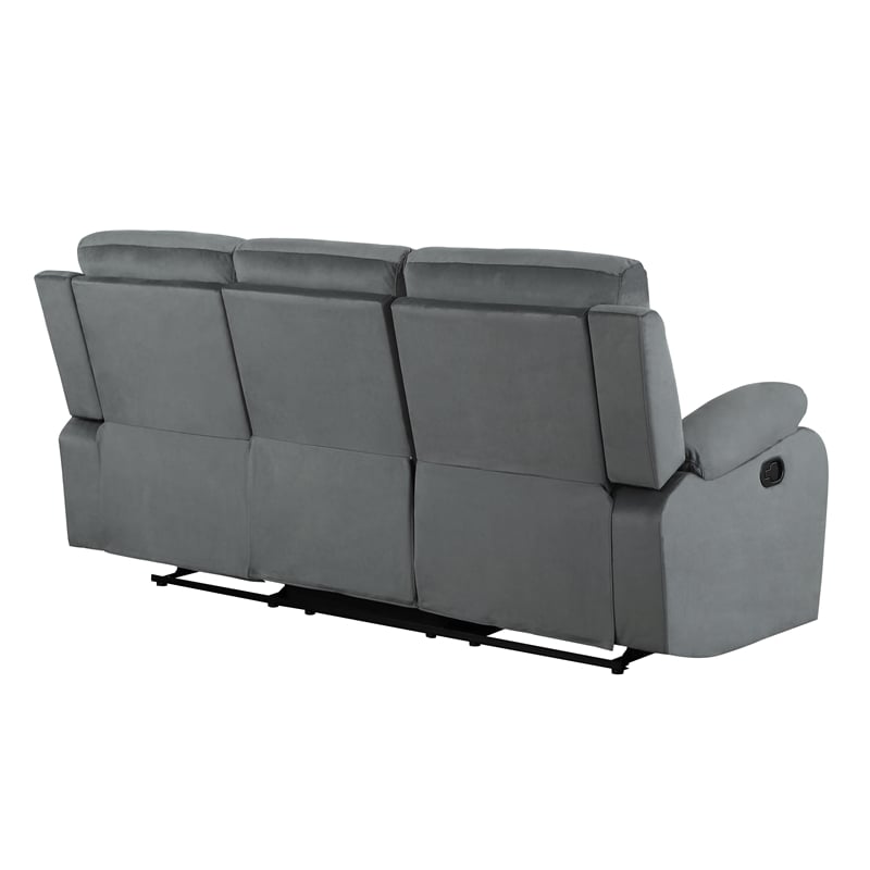 Titan Furnishings Transitional Microfiber Fabric Sofa in Gray