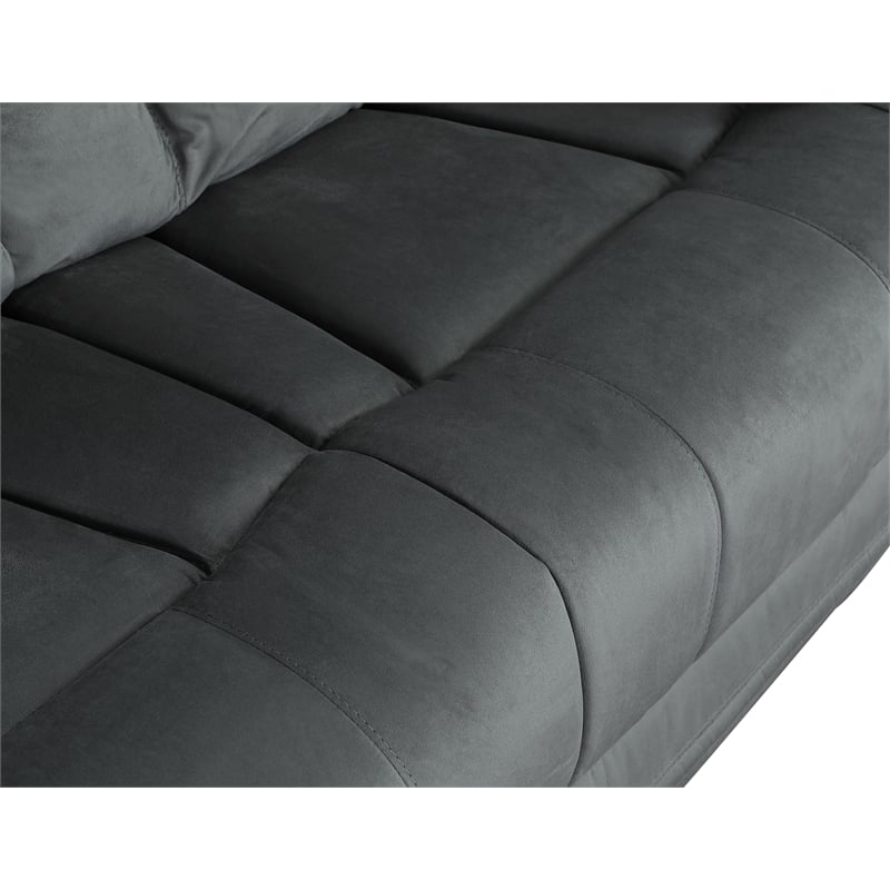 Titan Furnishings Transitional Microfiber Fabric Sofa in Gray