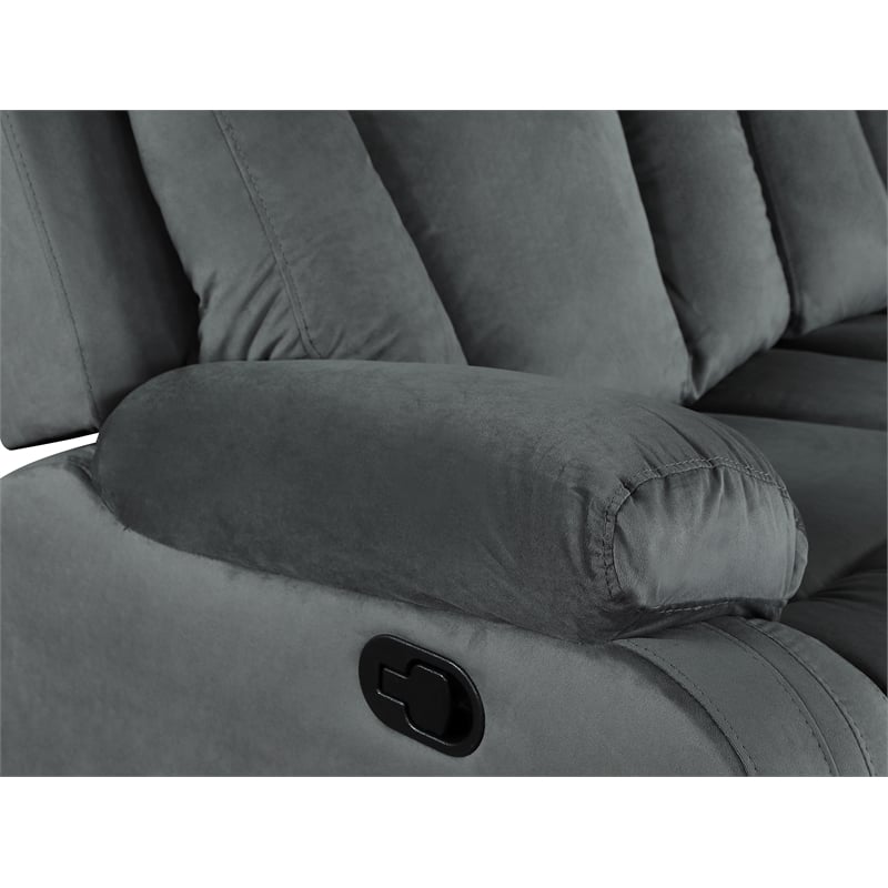 Titan Furnishings Transitional Microfiber Fabric Sofa in Gray