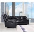 Titan Furnishings Transitional Faux Leather Power Reclining Sectional in Black