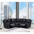Titan Furnishings Transitional Faux Leather Power Reclining Sectional in Black
