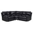 Titan Furnishings Transitional Faux Leather Power Reclining Sectional in Black