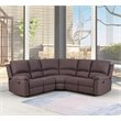 Titan Furnishings Transitional Chanille Fabric Sectional in Brown