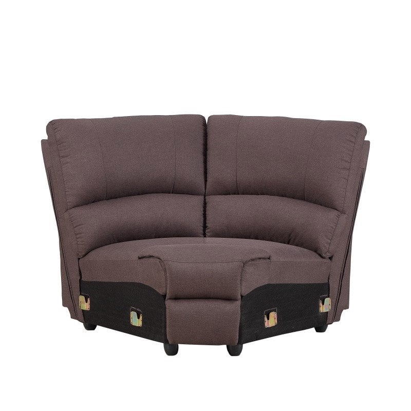 Titan Furnishings Transitional Chanille Fabric Sectional in Brown