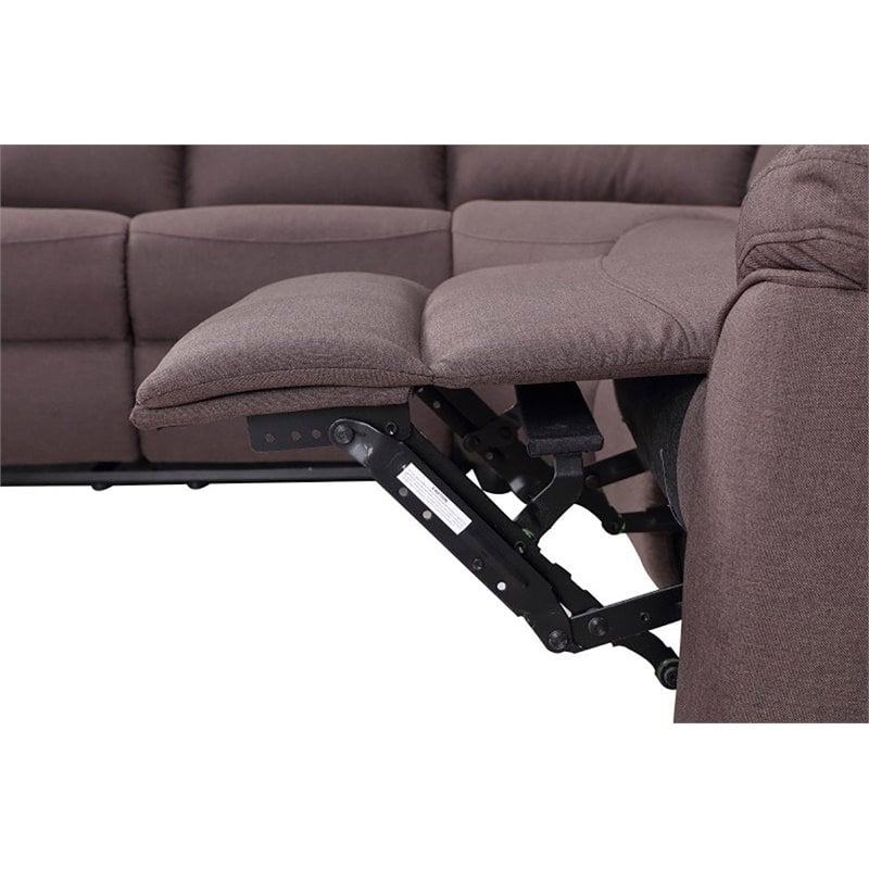 Titan Furnishings Transitional Chanille Fabric Sectional in Brown