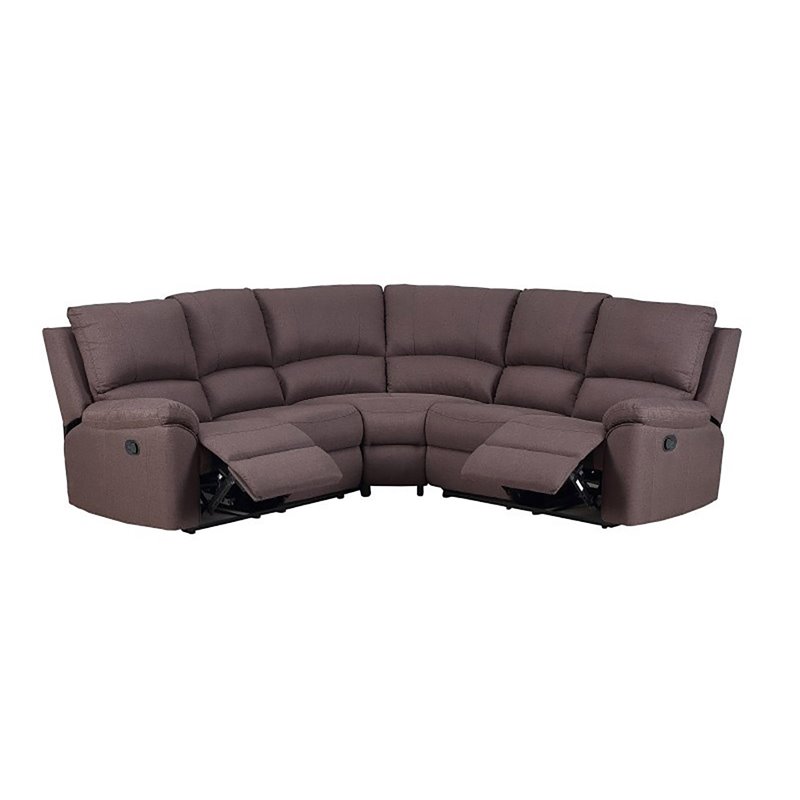 Titan Furnishings Transitional Chanille Fabric Sectional in Brown