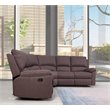 Titan Furnishings Transitional Chanille Fabric Sectional in Brown