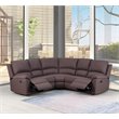 Titan Furnishings Transitional Chanille Fabric Sectional in Brown
