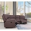 Titan Furnishings Transitional Chanille Fabric Sectional in Brown