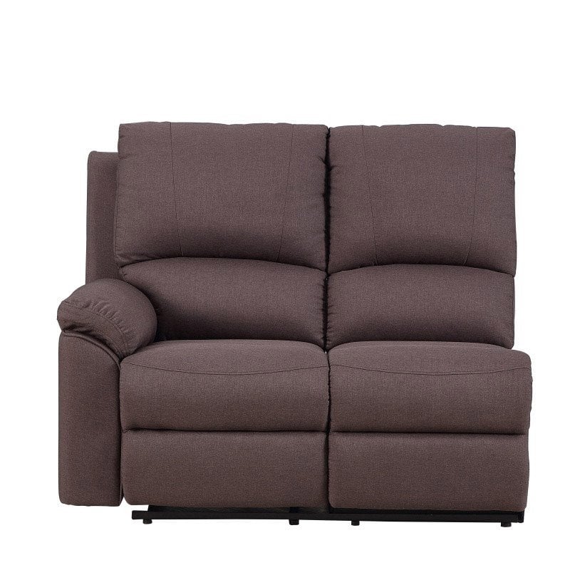 Titan Furnishings Transitional Chanille Fabric Sectional in Brown