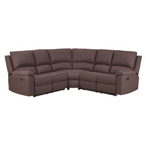 titan furnishings transitional chanille fabric sectional in brown
