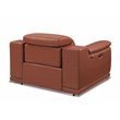 Titan Furnishings Genuine Leather Power Reclining Sofa Set in Camel Brown
