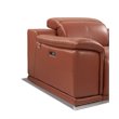Titan Furnishings Genuine Leather Power Reclining Sofa Set in Camel Brown