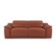 Titan Furnishings Genuine Leather Power Reclining Sofa Set in Camel Brown