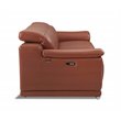 Titan Furnishings Genuine Leather Power Reclining Sofa Set in Camel Brown