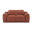 Titan Furnishings Genuine Leather Power Reclining Sofa Set in Camel Brown