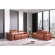 Titan Furnishings Genuine Leather Power Reclining Sofa & Loveseat in Camel Brown