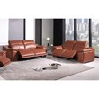 Titan Furnishings Genuine Leather Power Reclining Sofa & Loveseat in Camel Brown