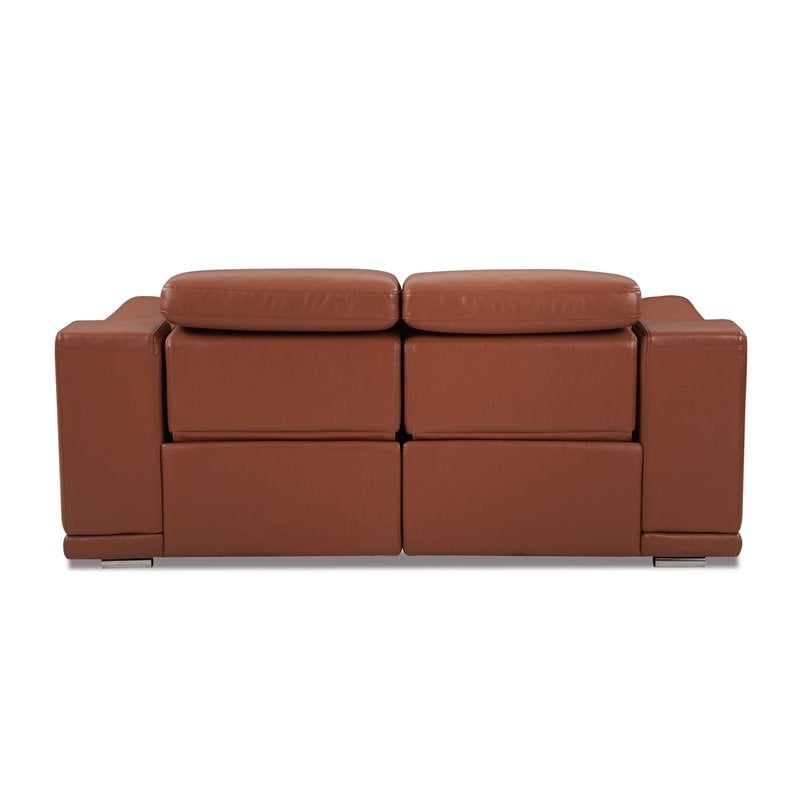 Titan Furnishings Genuine Leather Power Reclining Sofa & Loveseat in Camel Brown