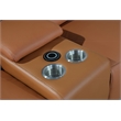Titan Furnishings 6-Piece 1 Console 3-Power Reclining Leather Sectional in Brown