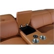 Titan Furnishings 6-Piece 1 Console 3-Power Reclining Leather Sectional in Brown