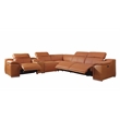 Titan Furnishings 6-Piece 1 Console 3-Power Reclining Leather Sectional in Brown